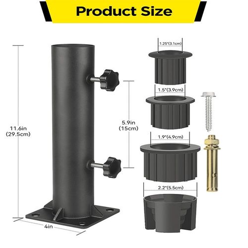Garden Parasol Base Stand Deck Mount Holder For Patio Umbrella Tube Bracket — image 2