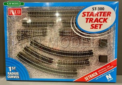 PECO ST-300 Starter Track Set 1st Radius - Setrack Code 80 N Gauge Oval + Points