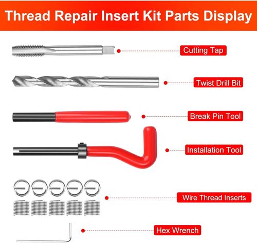 M6 X 1.0 Thread Repair Tool Kit Helicoil Wire Inserts Set 25pcs — image 3