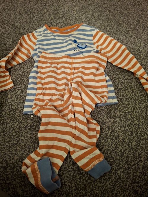 ANYDAY John Lewis 2pc Baby Pyjama Set 18-24M Jersey Long Sleeve Stripe Cosmic — image 4