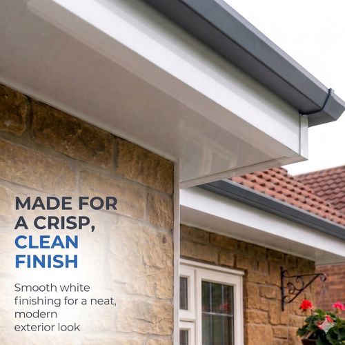 White uPVC Flat Soffit Board 125mm 9mm Window Reveal Trim 1m-2m — image 4