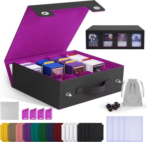 Magic Trading Leather 4000+Cards Deck Box Card Storage Box For TCG MTG Yugioh UK