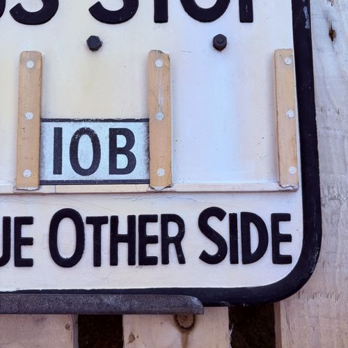 Original Vintage Double Sided Request Bus Stop Sign Route 10B British Transport — image 7