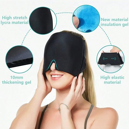 Migraine Relief Ice Cap Tension Heat Cold Therapy Mask Reusable Headache Ice Hat — image 14