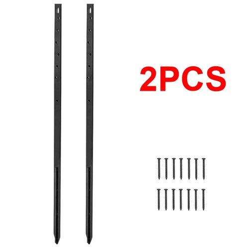 2/4X Heavy Duty Fence Post Anchor Repair Kit Support Stakes Metal Ground Spikes