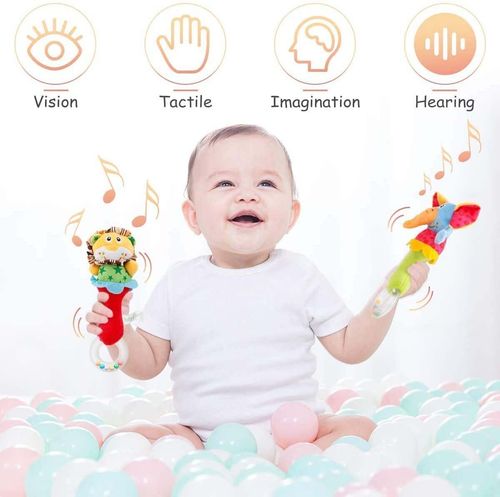 Baby Rattle Toys Set Plush Animal Handbells newborn Baby Sensory Gifts — image 3