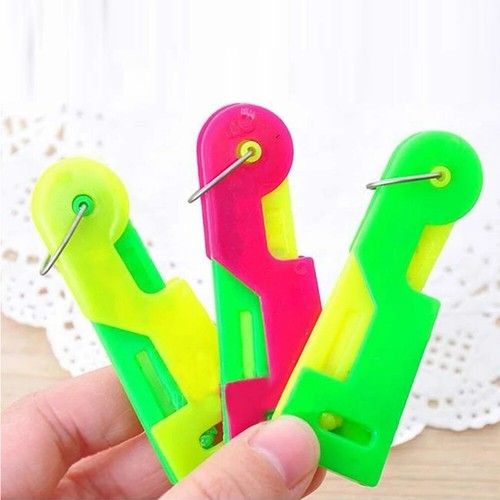 3pcs Automatic Threader Sewing Threading Guide Device Sewing Tool Color Random