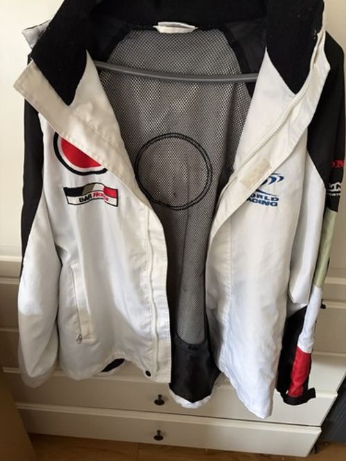 BAR Honda F1 Racing Hooded Jacket White/Black with Honda Logos 2000s
