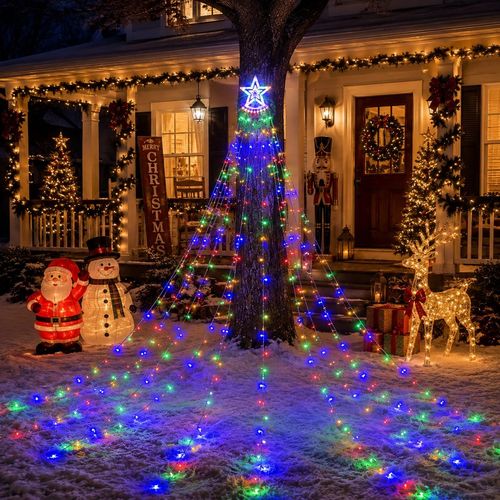 Kwaiffeo Outdoor Christmas Decorations 350 LED Waterfall Christmas Lights 3.5M — image 15