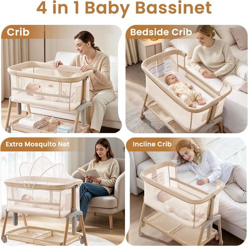 Next to Me Baby Crib – 3-in-1 Bedside Sleeper Bassinet with Mattress, Adjustable — image 5
