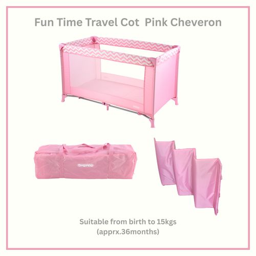 Babyco Baby Playpen Travel Cot Crib for babies and toddlers foldable-Pink Wave — image 1