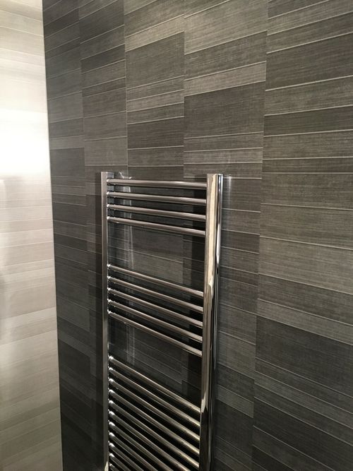 10 Grey Tile Effect Shower Wall Panels Bathroom Cladding PVC Carbon Graphite — image 3
