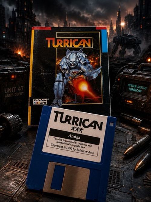 TURRICAN AMIGA COMPLETE GAME SET WITH ORIGINAL MANUAL RAINBOW ARTS RETRO CLASSIC