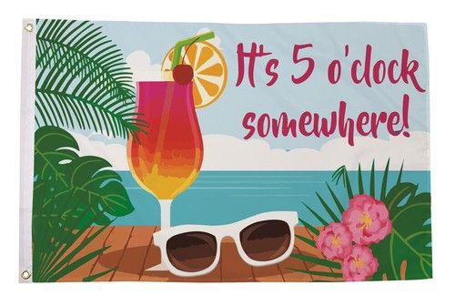 It's 5 o'clock Somewhere Sunglasses (D) Flag (5ft x 3ft)