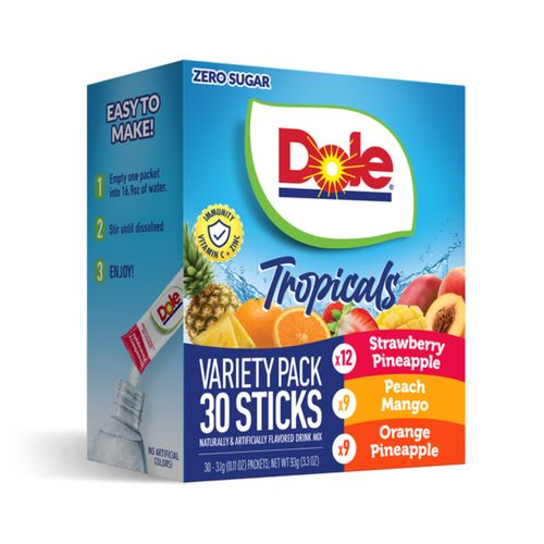 Dole Variety Pack On The Go Powdered Drink Mix 30 Ct Packets | USA IMPORT | NEW — image 1
