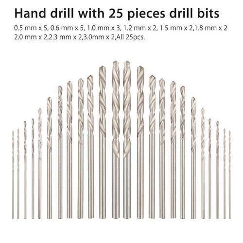 26pcs Micro Hand Drill Bits Small Manual Keyless Chuck Pin Vise Rotary Tool Kit — image 6
