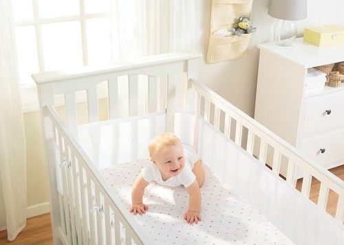 BreathableBaby Breathable Mesh Liner For Cot Beds — Covers 4 Sides
