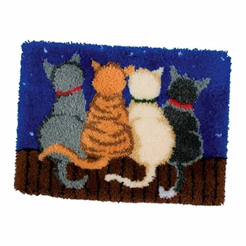 Embroidery Carpet Latch Hook kit Crochet Rug Making DIY Cushion Mat Cat — image 9