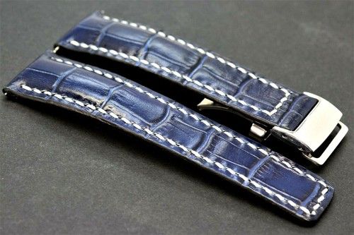 Leather HANDMADE watch strap fits Breitling Navitimer band 22/24mm Buckle Clasp