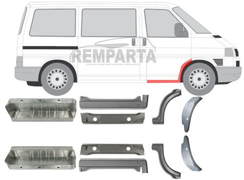 VW Transporter T4 1990-2003 Front Doorstep/Sill/Front Wing Repair Set/Left&Right