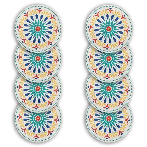 Plastic Plates for Tableware 28cm x 28cm Multicolour X 8
