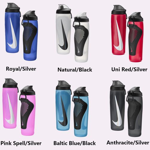 NIKE WATER BOTTLE GYM SPORTS FOOTBALL DRINKS GRIP SQUEEZE NO LEAK BPA REFUEL LID — image 2