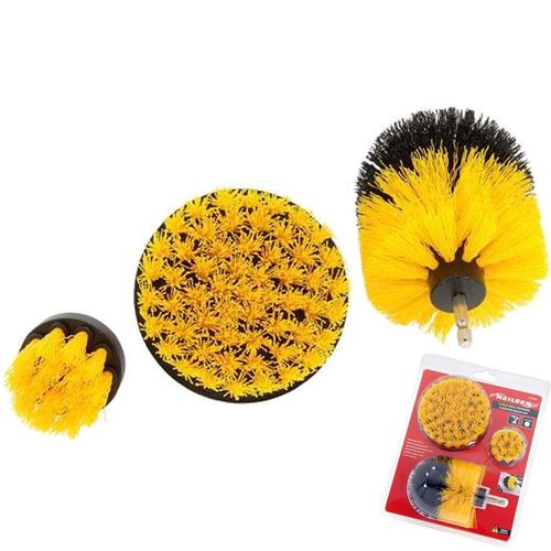 3pc Scrubbing Brush Set Electric Power Drill Cleaning Attachment Brushes CT6223 — image 1