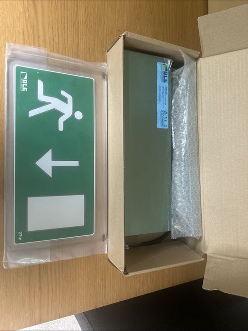 BLE Bingham EL-132001-BR LED Hanging MAN Emergency Exit Sign Brass LIGHT 3HR — image 3