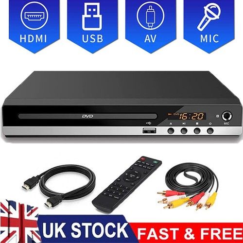 DVD Player HDMI 1080P Region Free with Remote Control USB Port,AV and HDMI Port-