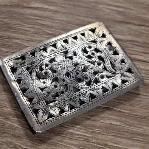 Rare Antique Georgian 200+ Years Old Sterling Silver Vinaigrette Panel Engraved