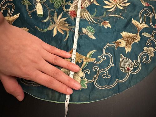 Antique 19th Century Qing Dynasty Chinese Embroidered Silk panel — image 11