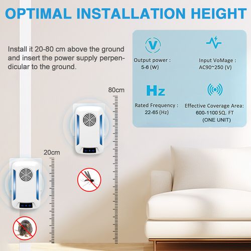 2 Pack Ultrasonic Pest Control Repeller Reject Rat Mouse UK Plug-in Mice Spider — image 14