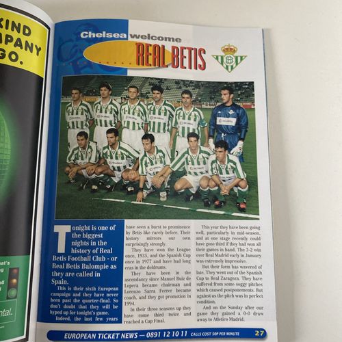 Chelsea v Real Betis European Cup Winners Cup Programme QF 2nd Leg 19/3/98 — image 10