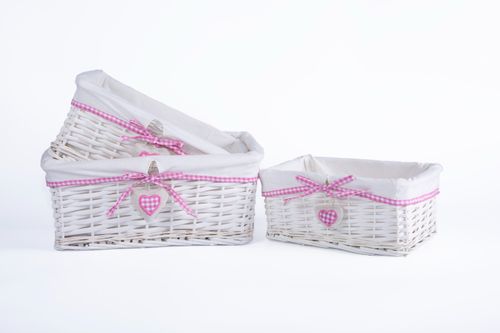 Natural Wicker Storage Gift Hamper Shelf Basket with Lining Gift Hampers Storage — image 2