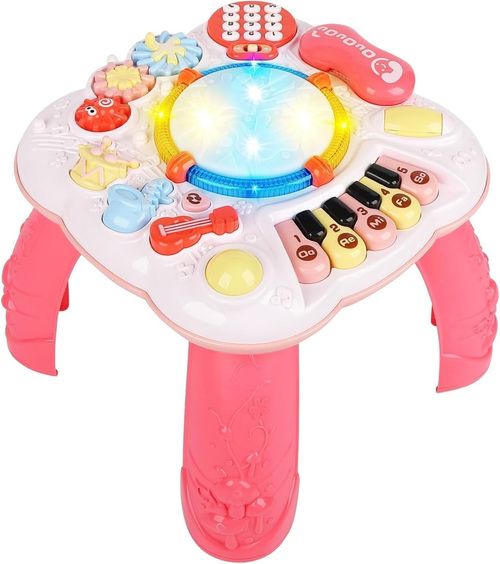 Cemirk Baby Activity Table - Educational Musical Toy for 6-36  - Pink — image 3