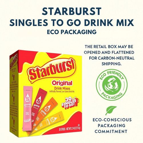 Starburst Original Drink Mix 30 Singles To Go Water Flavoring Stick - USA IMPORT