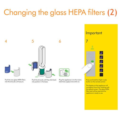 Replacement Filter for Dyson HP04 TP04 DP04 Air Purifier Hepa & Activated Carbon — image 8
