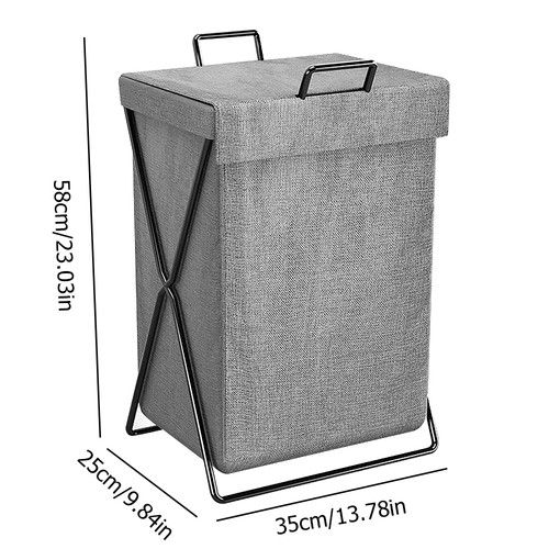 Laundry Basket Dirty Washing Wash For Clothes Bin Foldable Storage Bag With Lid
