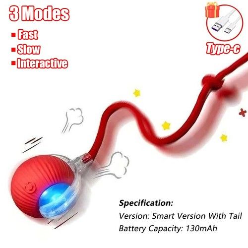 Automatic Dog Ball Toy Interactive Rolling Smart Puppy Rechargeable Pet Toy