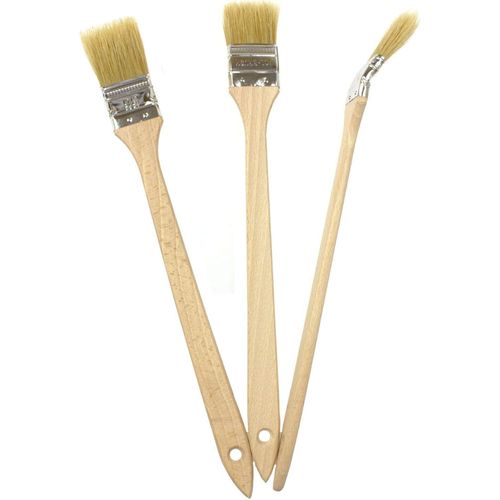 3X Long Handle Angled Paint Brush Set Radiator Wall Ceiling Decorating Brushes — image 2