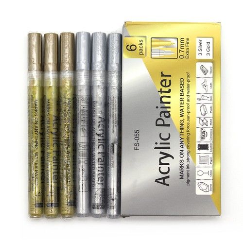 Acrylic Paint Pens Markers metallic  Marker Art Pen for Rock Glass Wood Fabric