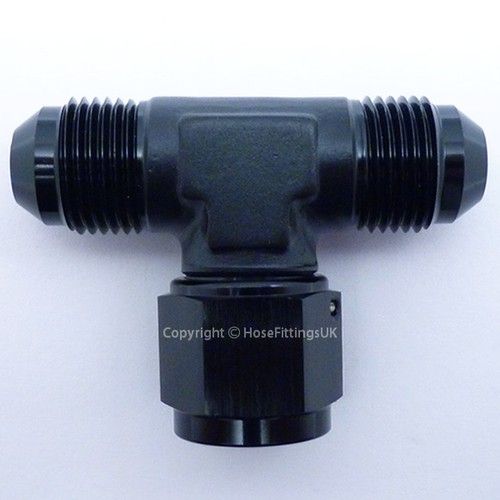 AN -8 AN8 BLACK JIC Flare MALE FEMALE SWIVEL T-PIECE Hose Fitting Adapter MFM
