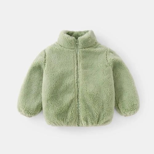 Kids Plush Coat Boys Girls Warm Winter Jacket Soft Fleece Outerwear — image 1