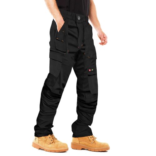 Mens Cargo Combat Work Trousers Size 32 to 44 Black Navy Trousers Knee Pads — image 2