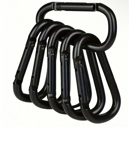 6 Pack Heavy Duty Carabiner Clip Screw Lock D Ring Keychain Hook — image 1