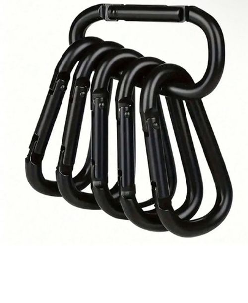 6 Pack Heavy Duty Carabiner Clip Screw Lock D Ring Keychain Hook