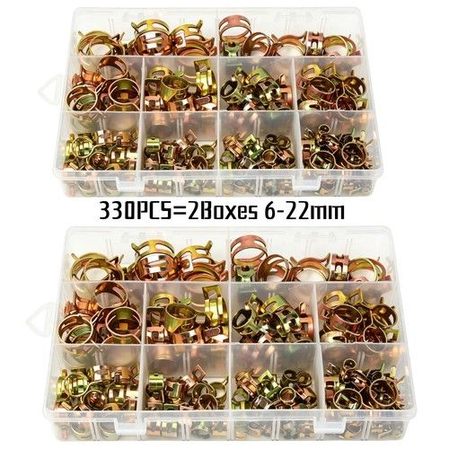 330PCS Spring Hose Clamps Clips for Fuel Hose Line Water Pipe Air Tube Clamps UK