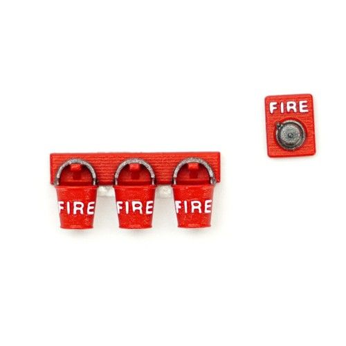 OO Gauge Fire Buckets | Model Railway Fire Bell | 1:76 Hornby Scale Scenery