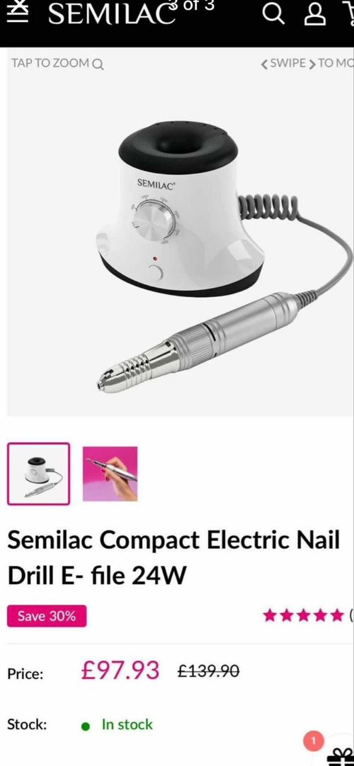 Semilac Compact Electric Nail Drill E- file 24W​ — image 3