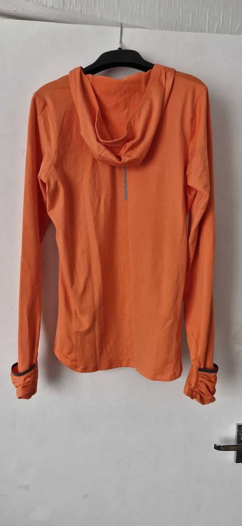 Nike Dri-fit Running Long Sleeve With Hoodie Orange UK Size S — image 3